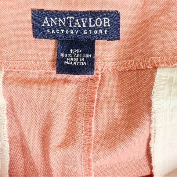 Ann TAYLOR coral colored mini skirt. Belted. 12p - Picture 5 of 5